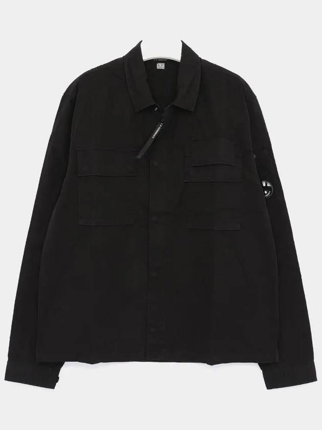 Gabardine Long Sleeve Shirt Black - CP COMPANY - BALAAN 4