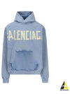 Tape Type Ripped Pocket Large Fit  Hoodie Faded Blue - BALENCIAGA - BALAAN 2