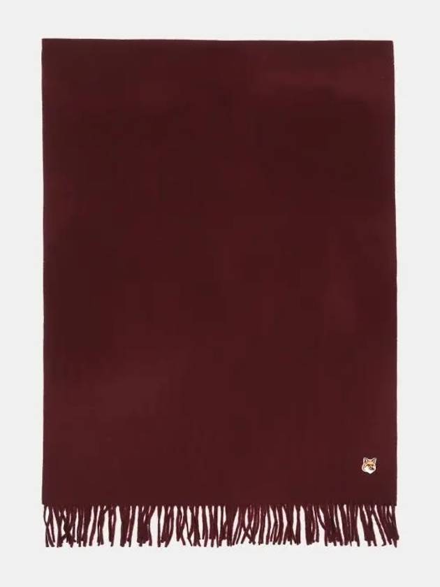 Small Fox Head Patch Wool Muffler Wine - MAISON KITSUNE - BALAAN 3