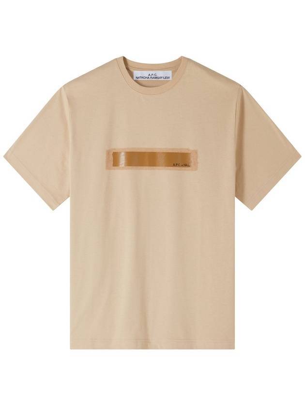 Jean Homme Short Sleeve T-shirt Beige - A.P.C. - BALAAN 1