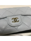 Classic card wallet snap flap caviar light sky gold AP0214 B10583 NZV57 - CHANEL - BALAAN 6