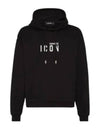 Icon Relax Fit Hoodie Sweatshirt Black - DSQUARED2 - BALAAN 2