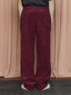 velor corduroy track pants burgundy - UNALLOYED - BALAAN 5