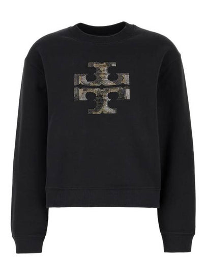 Embroidered Logo Sweatshirt Black - TORY BURCH - BALAAN 2