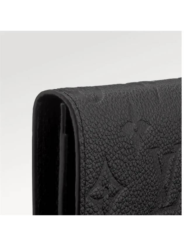 Monogram Embossed Leather Card Wallet Black - LOUIS VUITTON - BALAAN 3