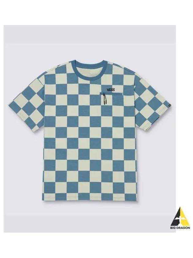 Checker Short Sleeve T Shirt Copen Blue Check VN000GR8CSC1 - VANS - BALAAN 1