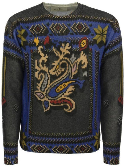 Men's Print Wool Knit Top Blue - ETRO - BALAAN 2