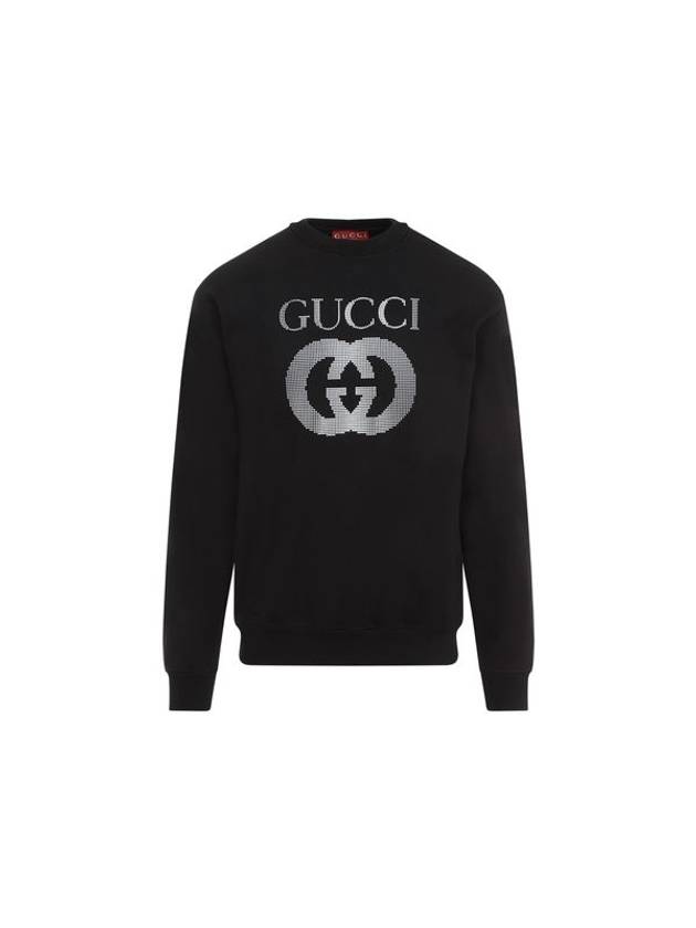 Embellished Logo Crew Neck Sweater Black - GUCCI - BALAAN 2