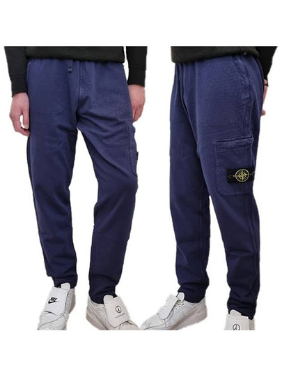 Men's Wappen Fleece Track Pants Royal Blue - STONE ISLAND - BALAAN 2