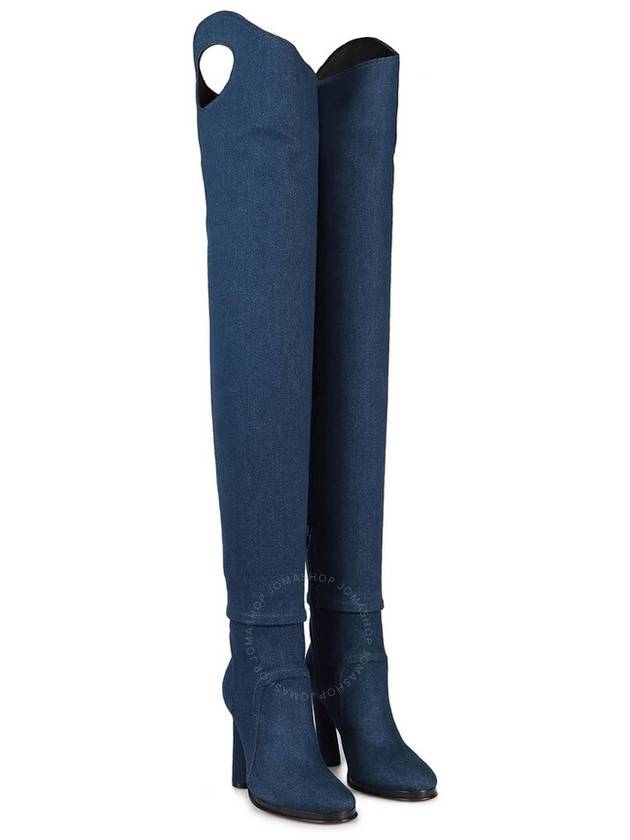 denim knee-high long boots - BURBERRY - BALAAN 3