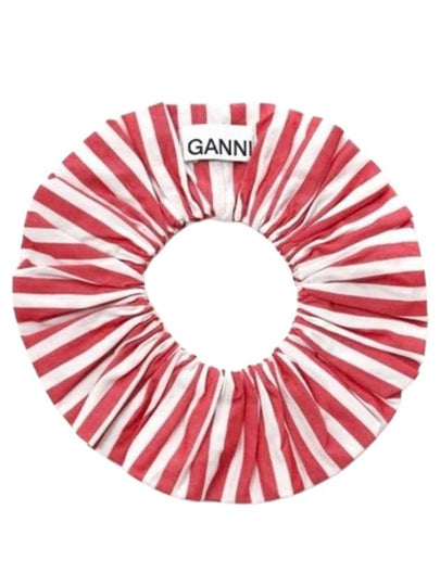 Stripe Cotton Scrunchie Red Fabric - GANNI - BALAAN 2