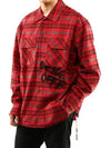 graffiti print check shirt red - OFF WHITE - BALAAN 4