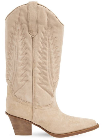 Paris Texas ‘Rosario' Heeled Cowboy Boots, Women's, Beige - PARIS TEXAS - BALAAN 1