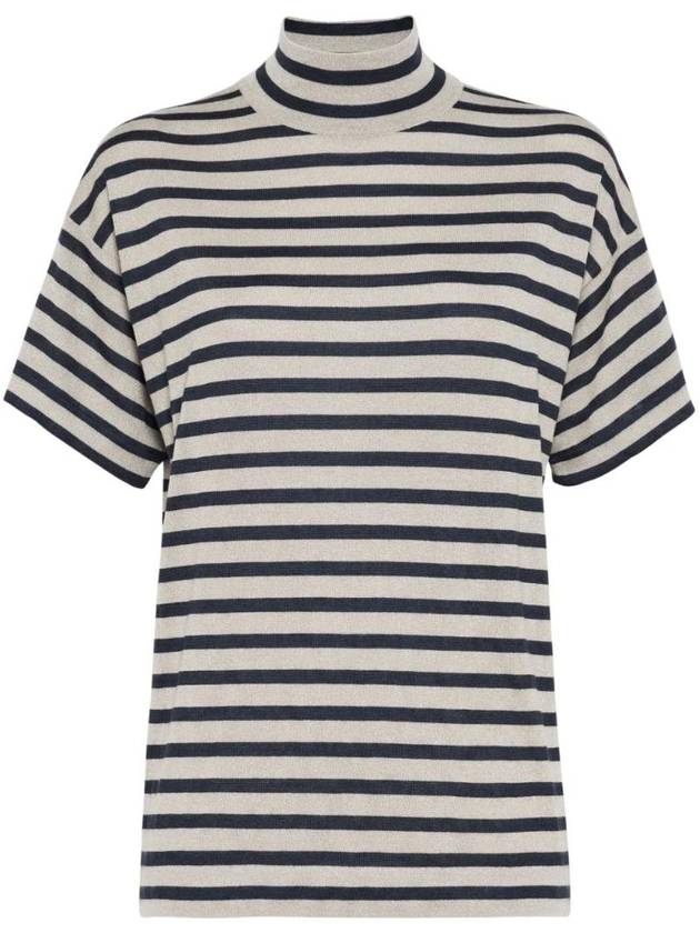 Striped Fine Knit Top M41841604CMV52 - BRUNELLO CUCINELLI - BALAAN 1