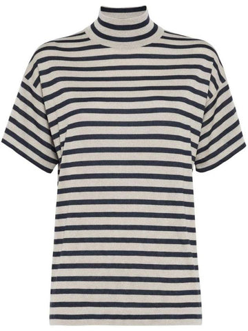 Striped Fine Knit Top M41841604CMV52 - BRUNELLO CUCINELLI - BALAAN 1