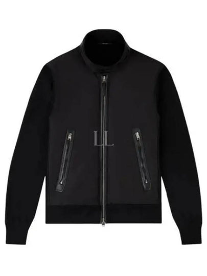 Men's Nylon Zip-Up Jacket Black - TOM FORD - BALAAN 2