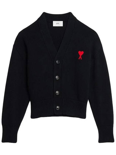 Men's de Coeur Heart Cardigan Black - AMI - BALAAN 2