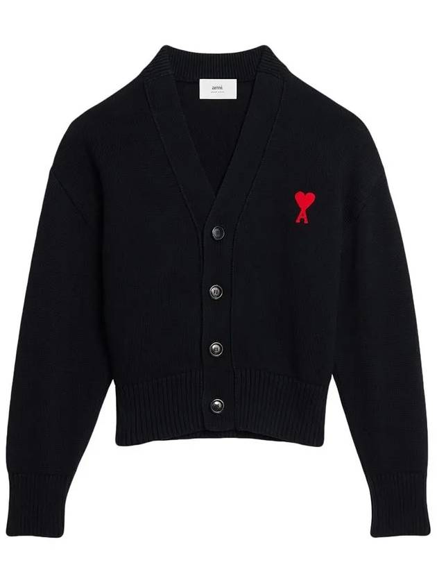 Men's de Coeur Heart Cardigan Black - AMI - BALAAN 3