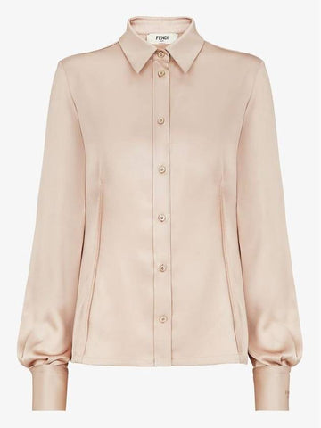 Silk Satin Shirt Gold - FENDI - BALAAN 1