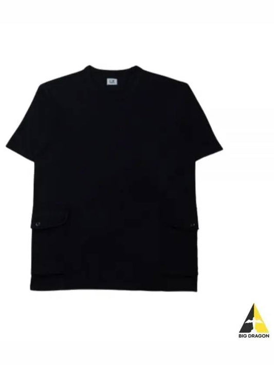 Lens Side Pocket Short Sleeve T-Shirt Black - CP COMPANY - BALAAN 2