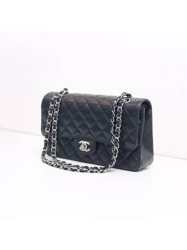 Classic Grained Calfskin Medium Shoulder Bag Black - CHANEL - BALAAN 4