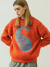 Bulky Brush Paisley Sweater Orange - KND - BALAAN 8