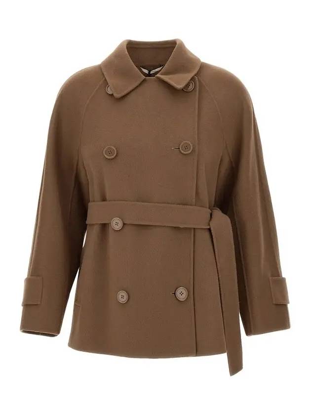 LOUIS Belted Short Wool Coat Brown 2429086021 041 - MAX MARA - BALAAN 1