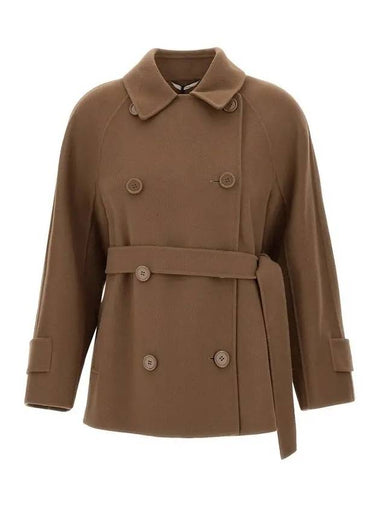 LOUIS Belted Short Wool Coat Brown 2429086021 041 - MAX MARA - BALAAN 1