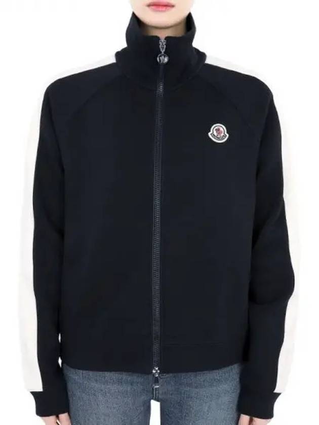 Women s Logo Patch Zip up Cardigan Jacket Navy 8G00001 899V9 778 1054384 - MONCLER - BALAAN 1