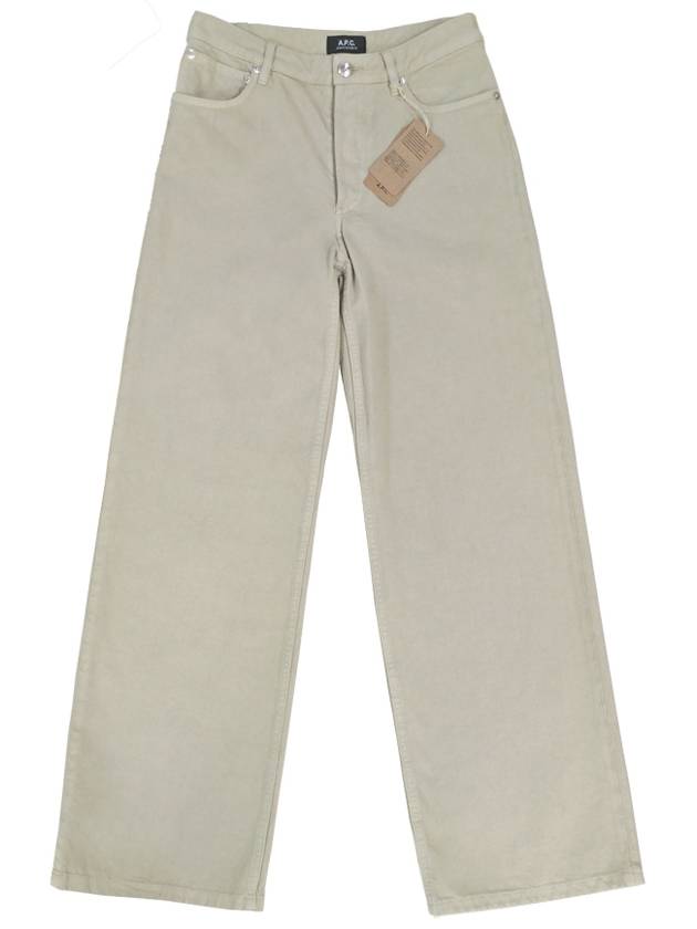 Regular Fit Denim Cotton Wide Pants Beige - A.P.C. - BALAAN 2