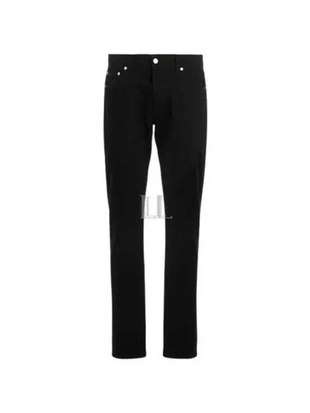 Embroidered Logo Jeans Black - ALEXANDER MCQUEEN - BALAAN 2