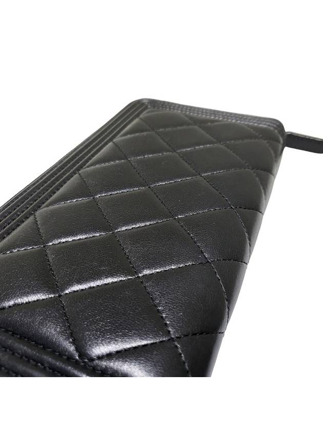 Women s A80288 Black Lambskin Gold Boy Zip Up Long Wallet - CHANEL - BALAAN 5