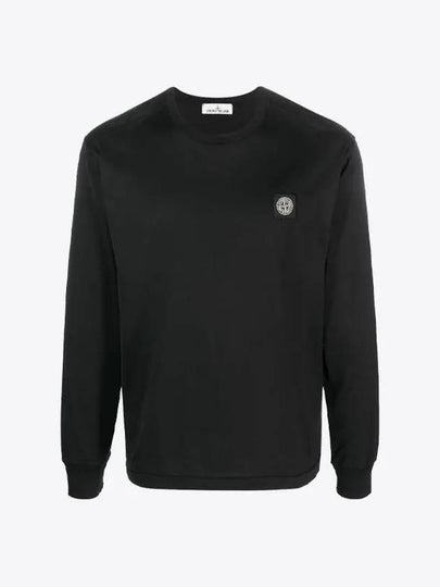 Cotton Jersey Long Sleeve T Shirt Black - STONE ISLAND - BALAAN 2