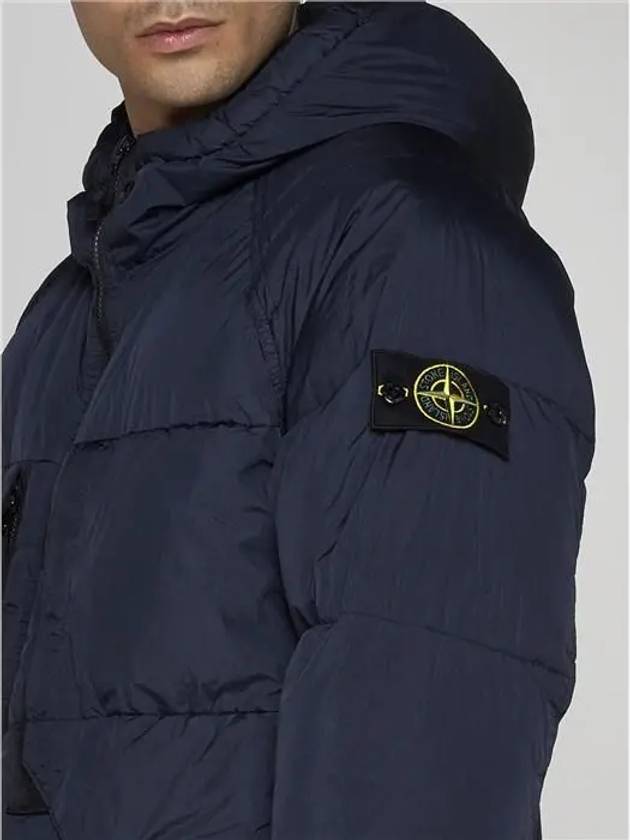 Garment Dyed Crinkle Reps Recycled Nylon Hoodie Padding Navy - STONE ISLAND - BALAAN 6