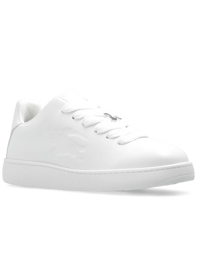 Debossed Logo Leather Low Top Sneakers White - BURBERRY - BALAAN 5