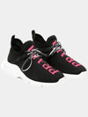 Logo Knit Low Top Sneakers Pink Black - PRADA - BALAAN 2