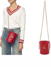 GG Marmont Gold Chain Mini Bucket Bag Red - GUCCI - BALAAN 11