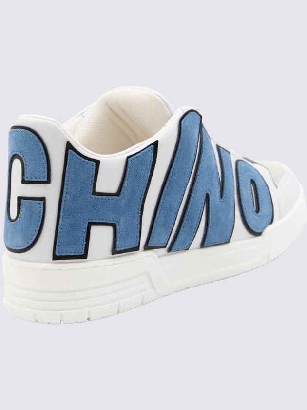 Moschino White And Blue Sneakers - MOSCHINO - BALAAN 2