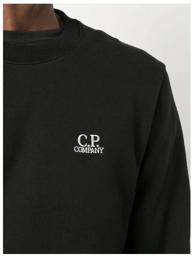 Men's Embroidered Logo Sweatshirt Black - CP COMPANY - BALAAN 5