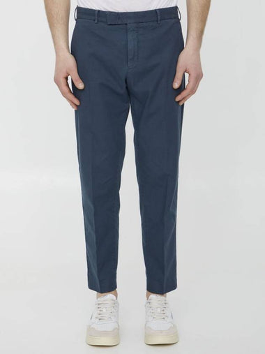 Blue Cotton Trousers - PT TORINO - BALAAN 1