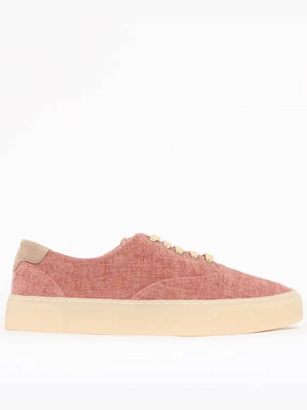 Twill Lace-Up Canvas Low-Top Sneakers Ruby - BRUNELLO CUCINELLI - BALAAN 4