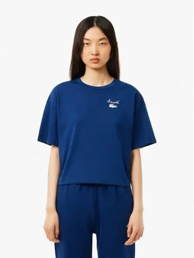 Women s graphic point short sleeve t shirt TF2523 54N HBM domestic product GQ2N24071971520 - LACOSTE - BALAAN 1