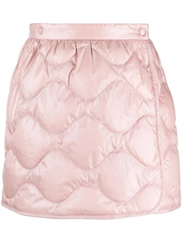 Women's Logo Patch Quilted A-Line Skirt Pink - MONCLER - 1