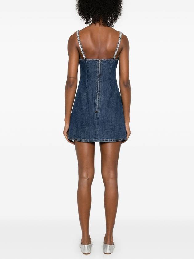 Denim strappy short dress blue - SELF PORTRAIT - BALAAN 5