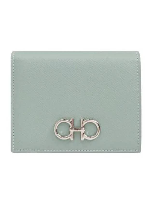 Gancini Compact Half Wallet Light Green - SALVATORE FERRAGAMO - BALAAN 2