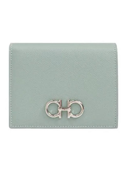 Gancini Compact Half Wallet Light Green - SALVATORE FERRAGAMO - BALAAN 2