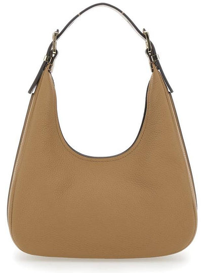 'Nolita' Beige Shoulder Bag With Logo Lettering On The Front In Hammered Leather Woman - MICHAEL KORS - BALAAN 2