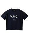 Logo Print Crew Neck Short Sleeve T-Shirt Navy - A.P.C. - BALAAN 2