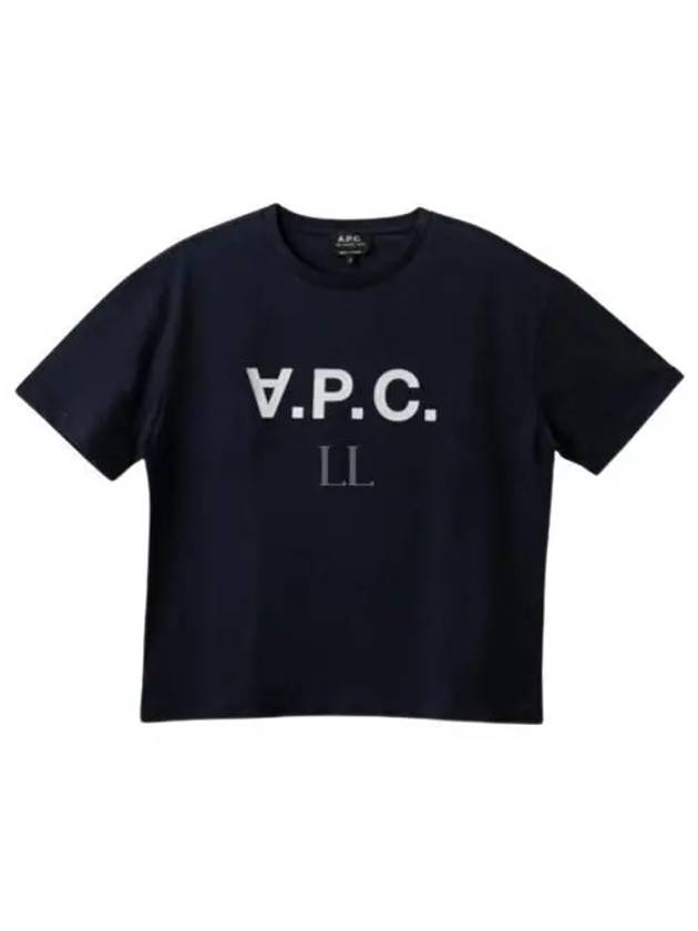 Logo Print Crew Neck Short Sleeve T-Shirt Navy - A.P.C. - BALAAN 2