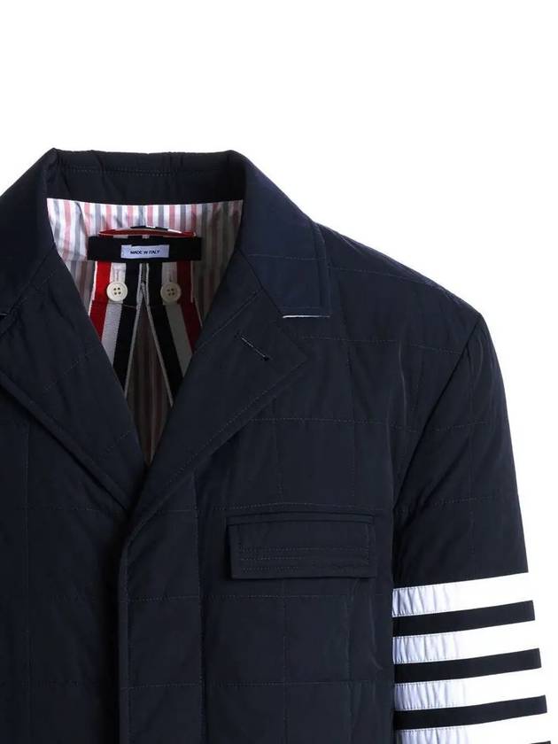 Men's 4 Bar Poly Twill Chesterfield Single Coat Navy - THOM BROWNE - BALAAN 5